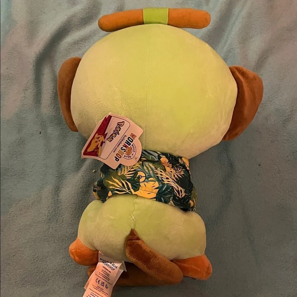 Build a Bear Pokemon Grookey Plush Stuffed Animal No Sound With Outfit